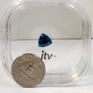 NIB 2.50ct Paraiba Blue Tourmaline 10x10mm Trillion